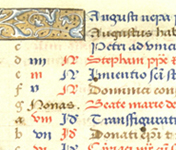 Chew Psalter: France, s. XV 3/4. MS 28.
4v: Calendar